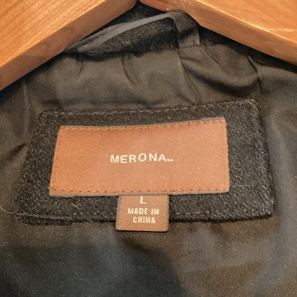 Merona Black Overcoat Size Large - Picture 3 of 4